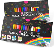 Marvin's Magic - x2 25 Magical Coloured Pens - Amazing Magic Pens - Colour Changing Magic Colouring Pens Set - Create 3D Lettering or Write Secret Messages - Magical Art Supplies