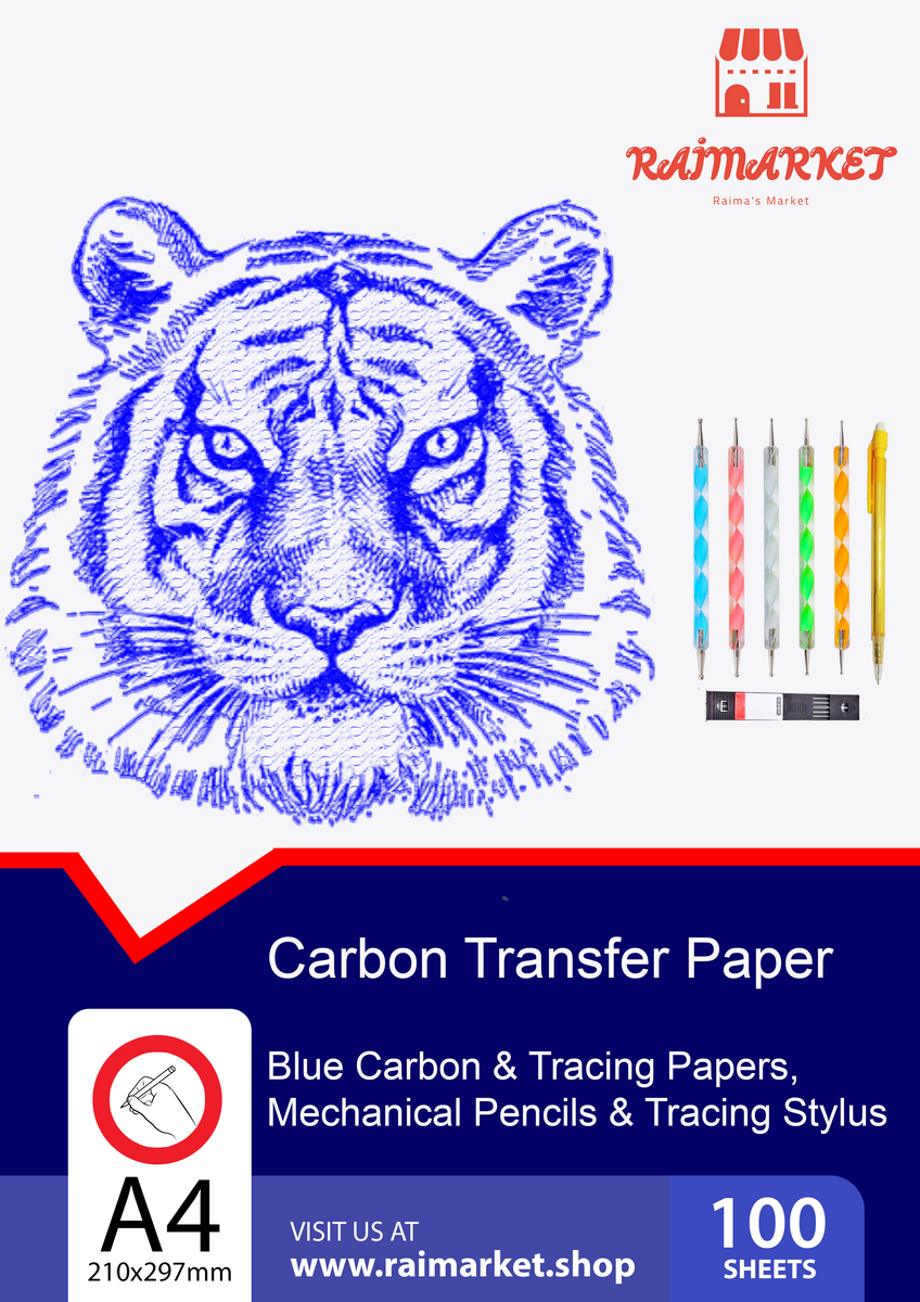 80 Sheets Carbon Paper, A4 Graphite Paper Transfer Paper, Carbon Paper  Tracing Paper And Copy Papers With Embossing Pen Set