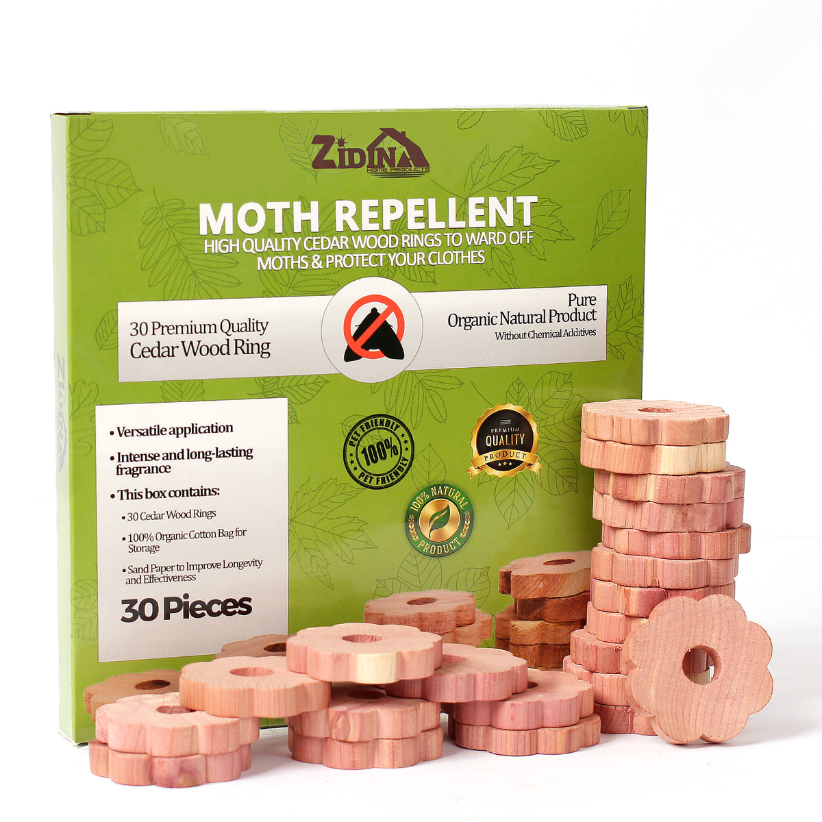 30Pcs Cedarwood Moth Repellent for Clothes, Natural Anti Moth Killer for  Wardrobe Wood Ring, Moth Balls Alternative Drawer&Wardrobe  Fresheners