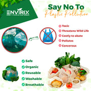 Envirix Organic Reusable Cotton Bags | 3 Pack