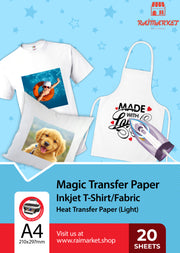 Iron on Fabric Transfer Paper (Magic Paper) - Light (20 Sheets)