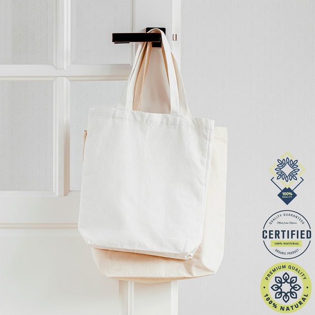 100% Organic Natural Cotton Tote Bag | Pack of 5